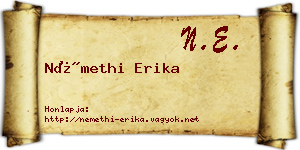 Némethi Erika névjegykártya